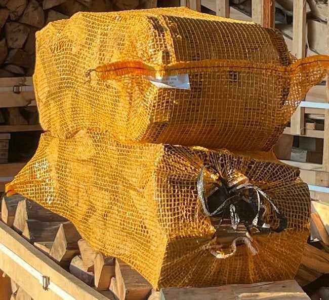 Haardhout XL Netzakken (40ltr)Haagbeuk of Essen, Minder dan 3 m³, Ophalen of Verzenden, Overige houtsoorten, Blokken