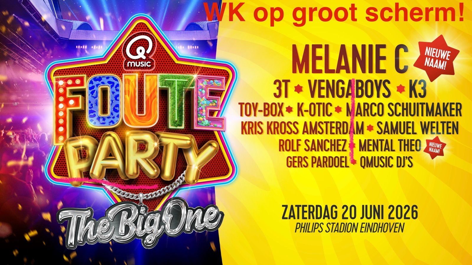 4x Golden Circle kaarten Q music Foute Party - The Big One, Tickets en Kaartjes, Evenementen en Festivals, Drie personen of meer