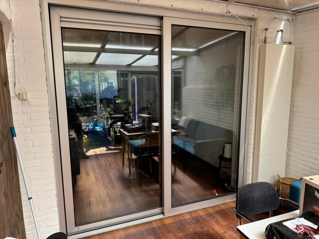 Aluminium Schuifpui 147x246cm (BxH) - Inclusief Glas, Doe-het-zelf en Verbouw, Kozijnen en Schuifpuien, Gebruikt, Aluminium, Inclusief glas