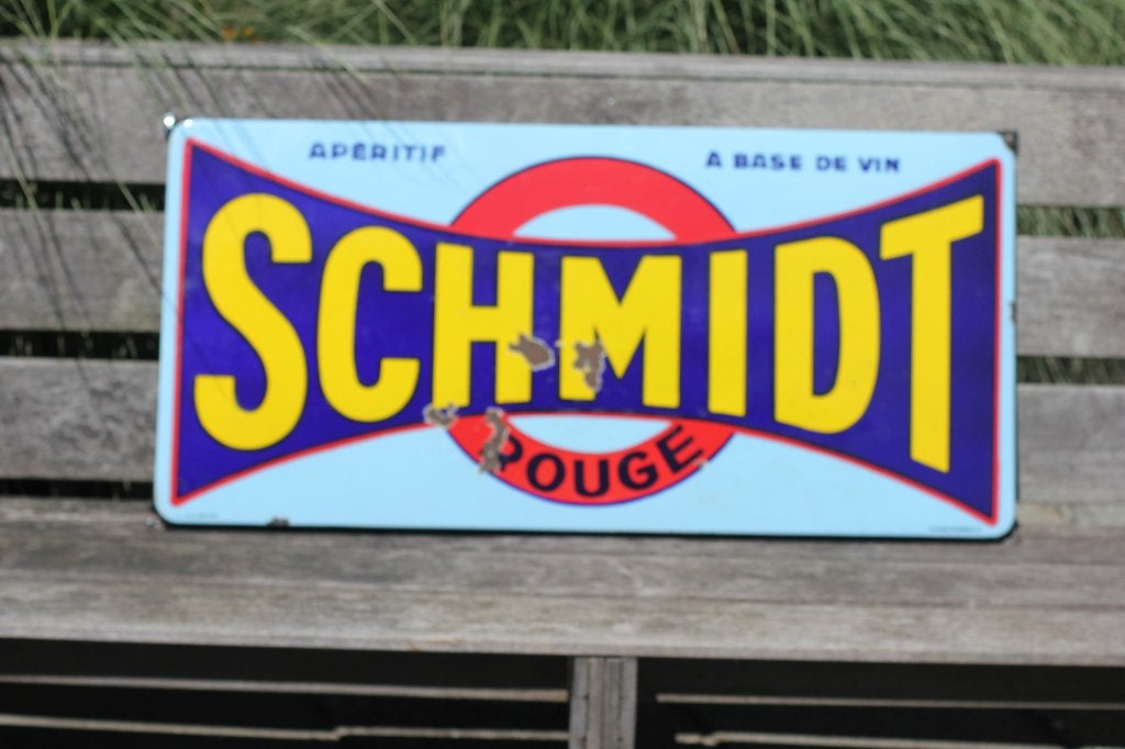 emaille bord SCHMIDT ROUGE, Antiek en Kunst, Antiek | Emaille, Ophalen of Verzenden