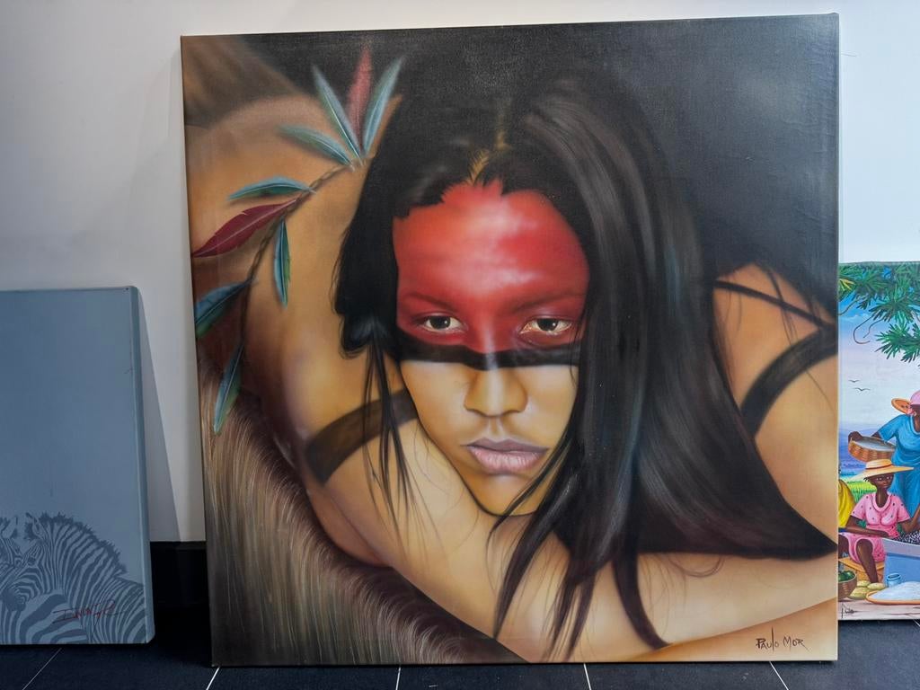 Paulo Mor - origineel schilderij - airbrush, Antiek en Kunst, Ophalen
