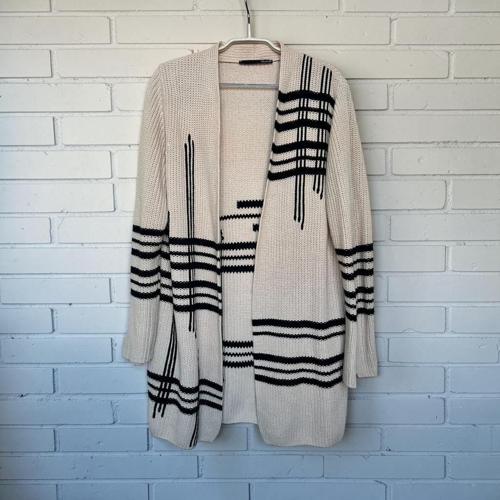 LeComte Vest Maat 38 Beige Zwart Gebreid Streep, Kleding | Dames, Maat 38/40 (M), Beige, Lc, Ophalen of Verzenden