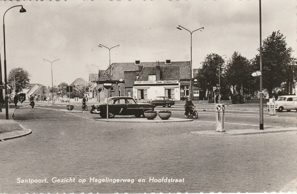 Santpoort Hoofdstraat Hagelingerweg 1960, Verzamelen, Ophalen of Verzenden, 1960 tot 1980, Gelopen, Noord-Holland