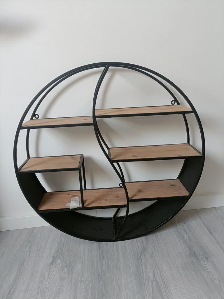 Rond wandplankensysteem industrieel design, Huis en Inrichting, Woonaccessoires | Wandplanken en Boekenplanken, Gebruikt, Ophalen