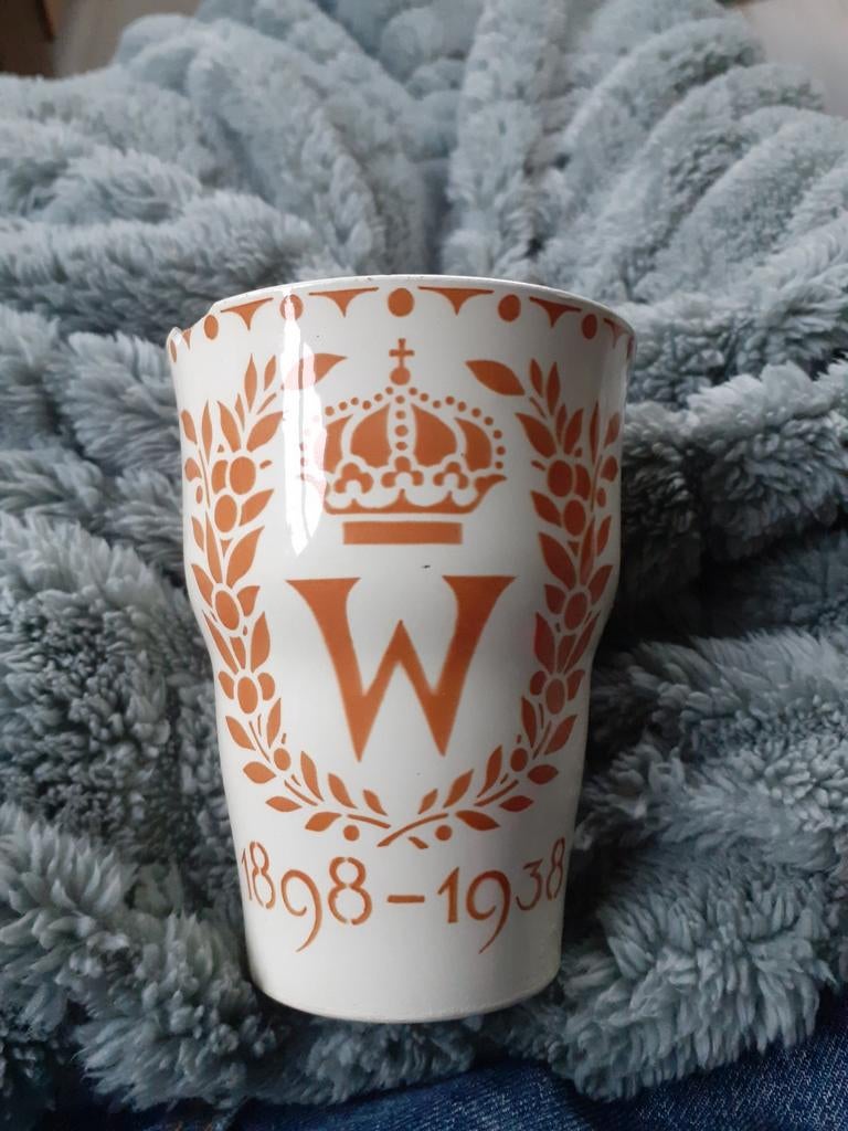 Vintage Wilhelmina Herdenkingsbeker 1898-1938, Ophalen