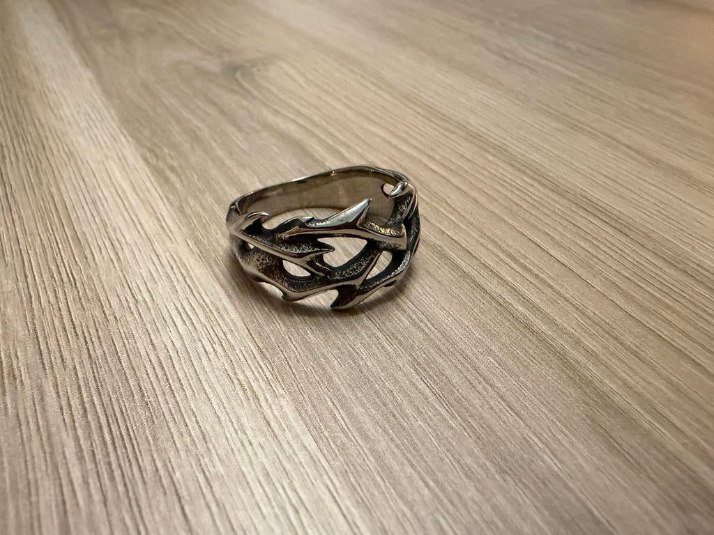 Ring Heren, Sieraden, Tassen en Uiterlijk, Ringen, Nieuw, Dame of Heer, 20 of groter, Grijs, Zilver, Ophalen of Verzenden