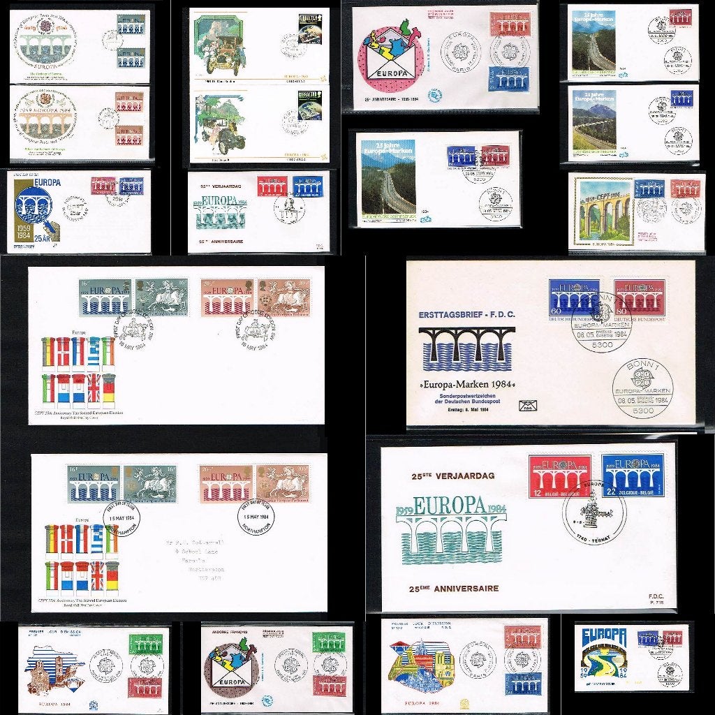 63x FDC's Europa CEPT 1984 [C84], Postzegels en Munten, Ophalen of Verzenden, Europa