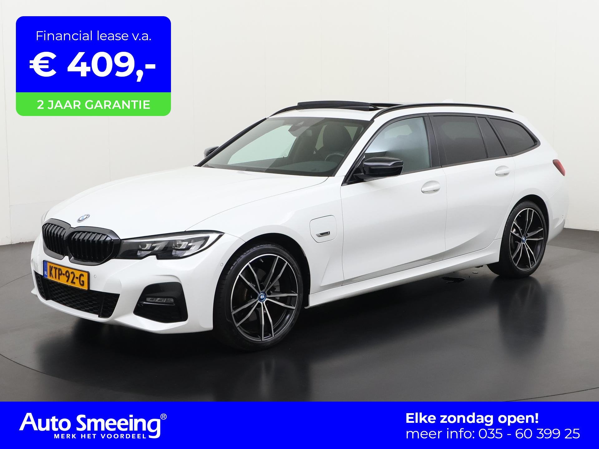 BMW 3-serie Touring 320e M Sport Shadow | Panoramadak | Trek, Auto's, Gebruikt, Euro 6, 4 cilinders, Wit