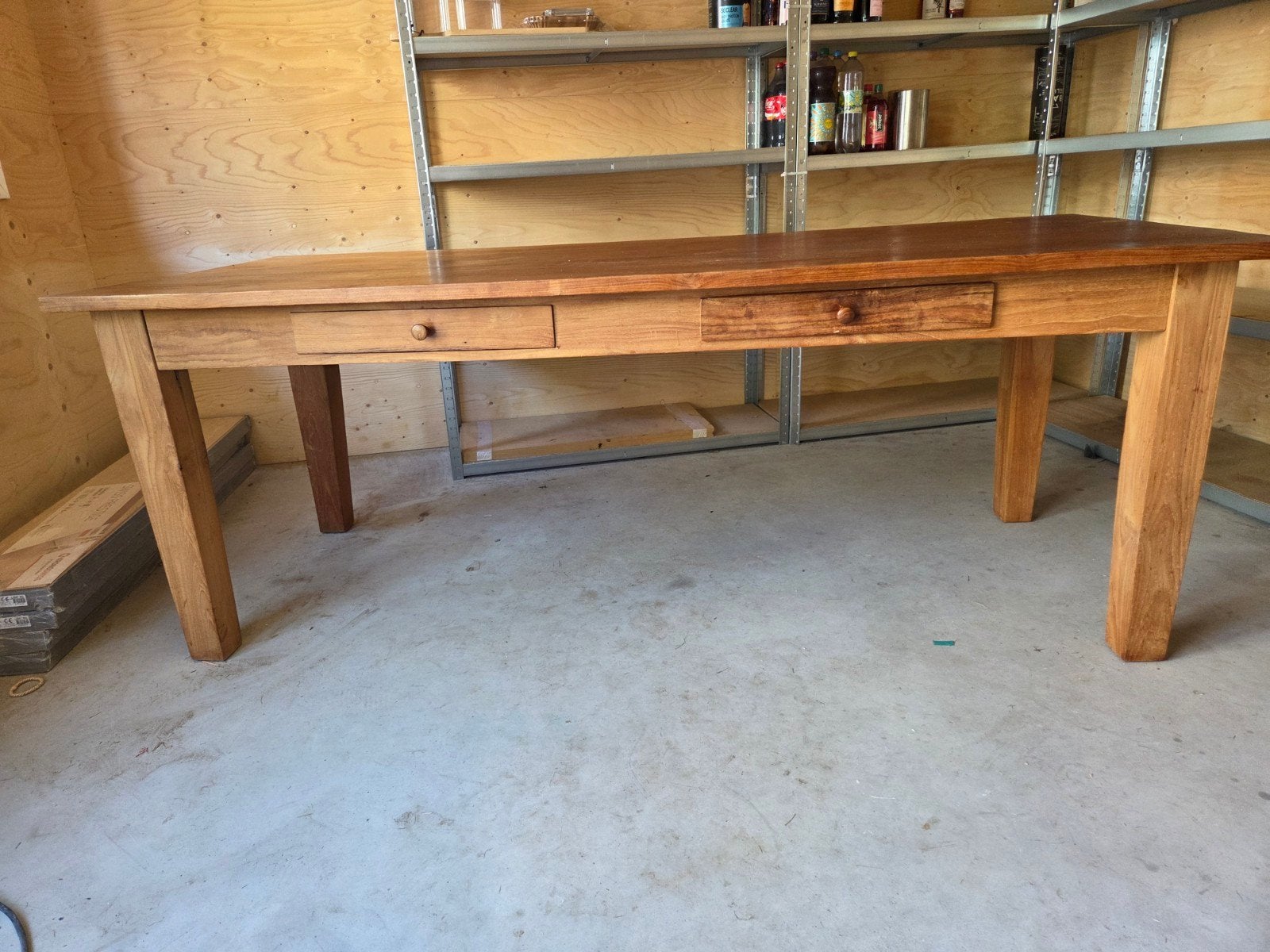 Koopje: Eettafel massief hout, Ophalen, Gebruikt, 75 cm of meer, 200 cm of meer