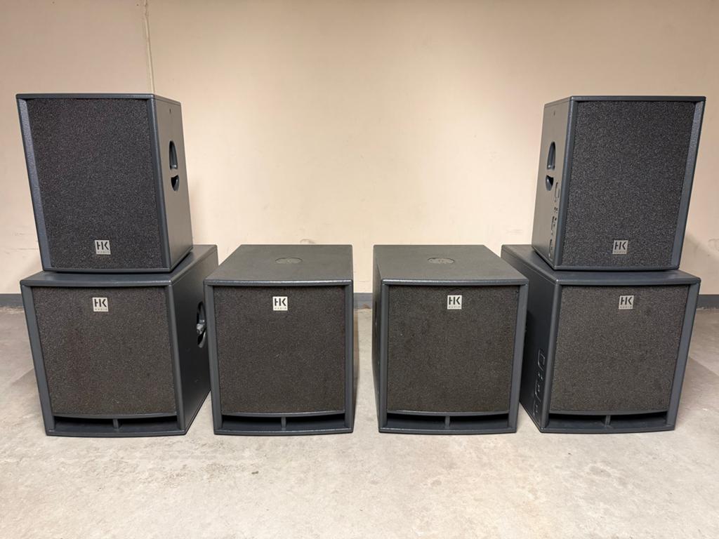 HK Audio Premium PR:O PA-set met 4 subwoofers en 2 tops, Audio, Tv en Foto, Luidsprekers, Gebruikt, Complete surroundset, 120 watt of meer