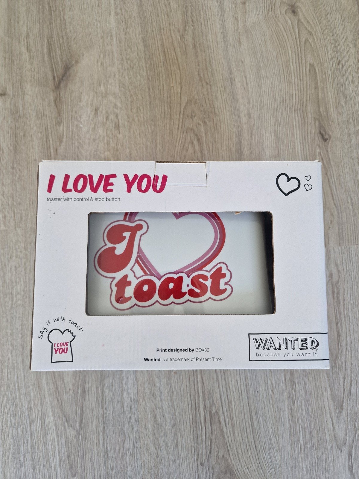 I Love You Toaster - Uniek Cadeau, Witgoed en Apparatuur, Broodroosters, Ophalen, Zo goed als nieuw, Uitneembare kruimellade