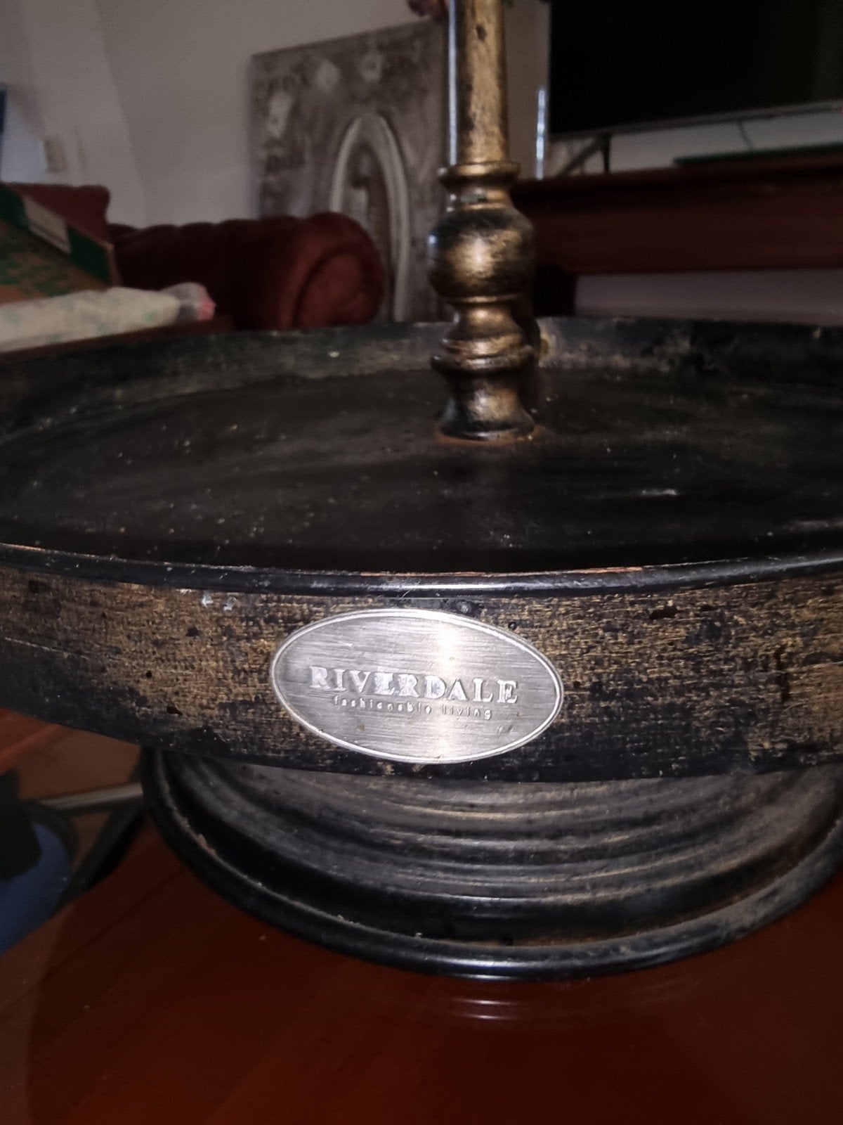 Riverdale Etagère - 3-laags - Zwart/Goud, Huis en Inrichting, Woonaccessoires | Dienbladen, Ophalen, Rond, Metaal
