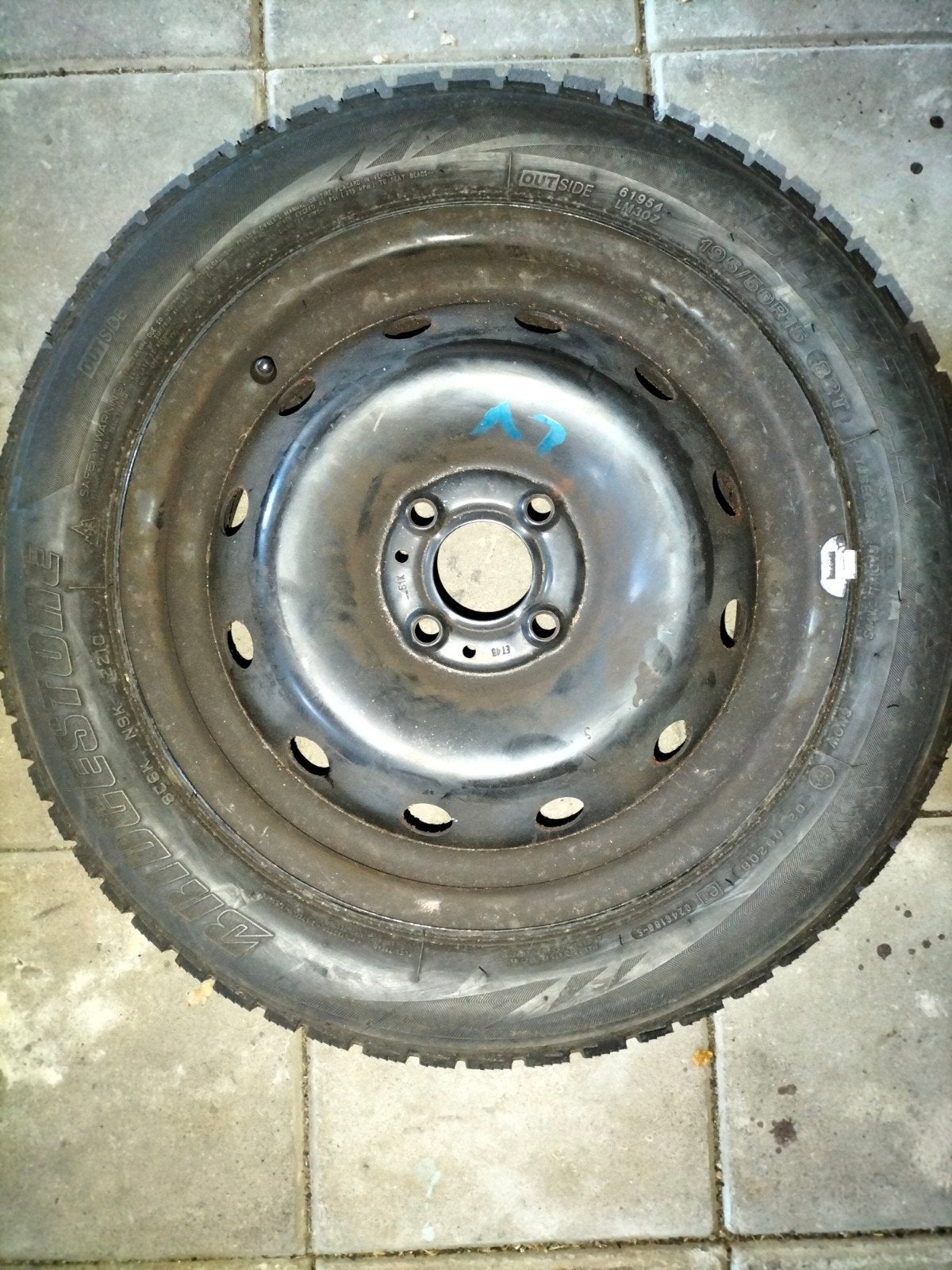 Bridgestone Blizzak banden op stalen velg 4x100, Ophalen