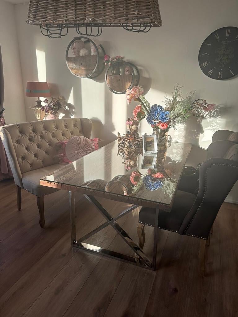 Luxe Eettafel, Huis en Inrichting, Tafels | Eettafels, Zo goed als nieuw, 50 tot 100 cm, Rechthoekig, Ophalen