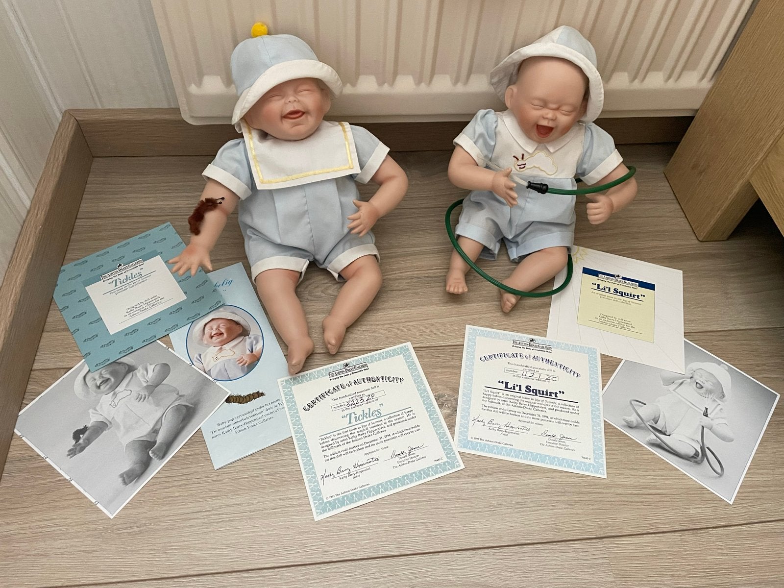 Ashton-Drake Galleries porseleinen poppen 'Tickles' & 'Li'l, Ophalen, Zo goed als nieuw, Babypop
