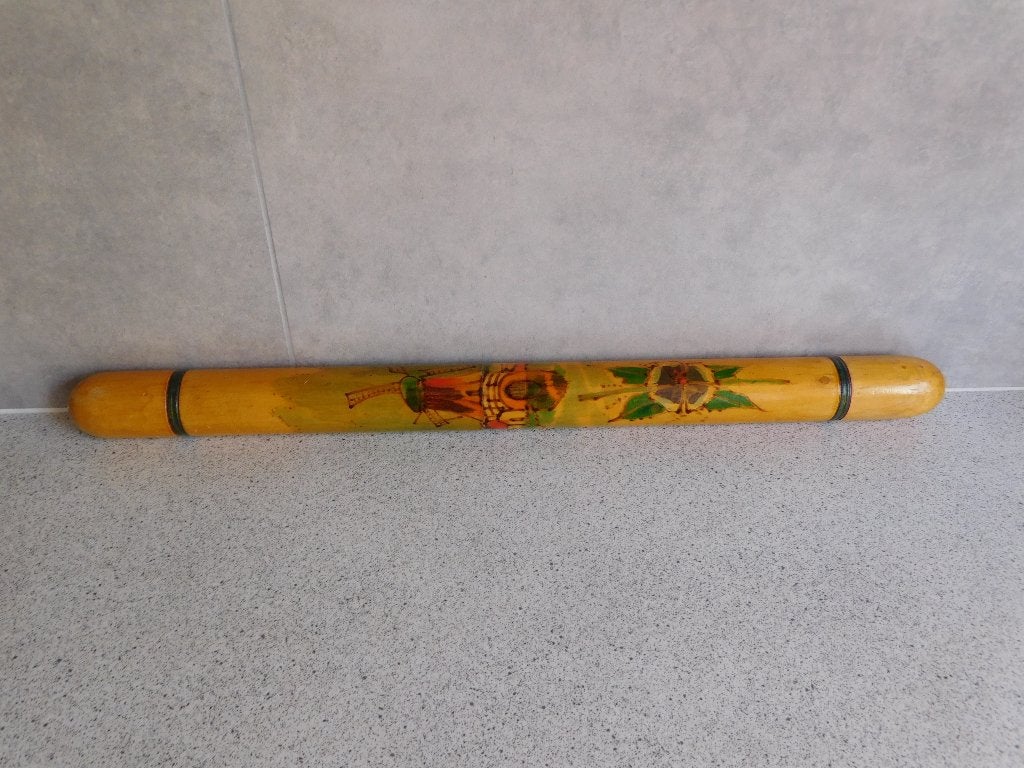 Breinaaldenkoker 51 cm. Bamboe Handpainted, Hobby en Vrije tijd, Breien en Haken, Ophalen of Verzenden, Zo goed als nieuw, Breien