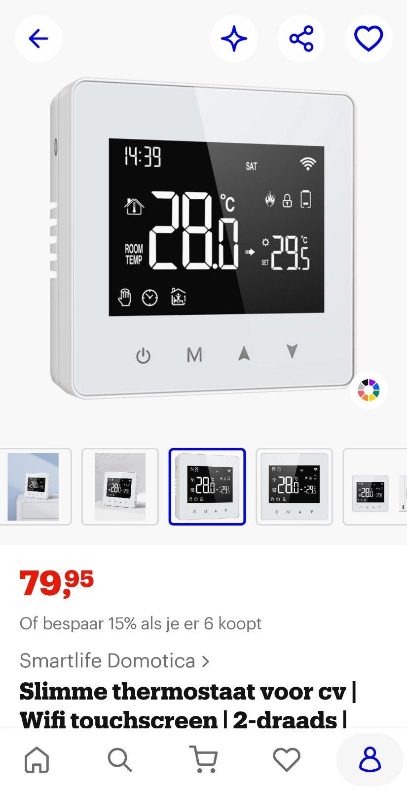 Smartlife D.  Slimme Thermostaat voor CV | Wifi Touchscr, Ophalen of Verzenden, Slimme thermostaat, Nieuw