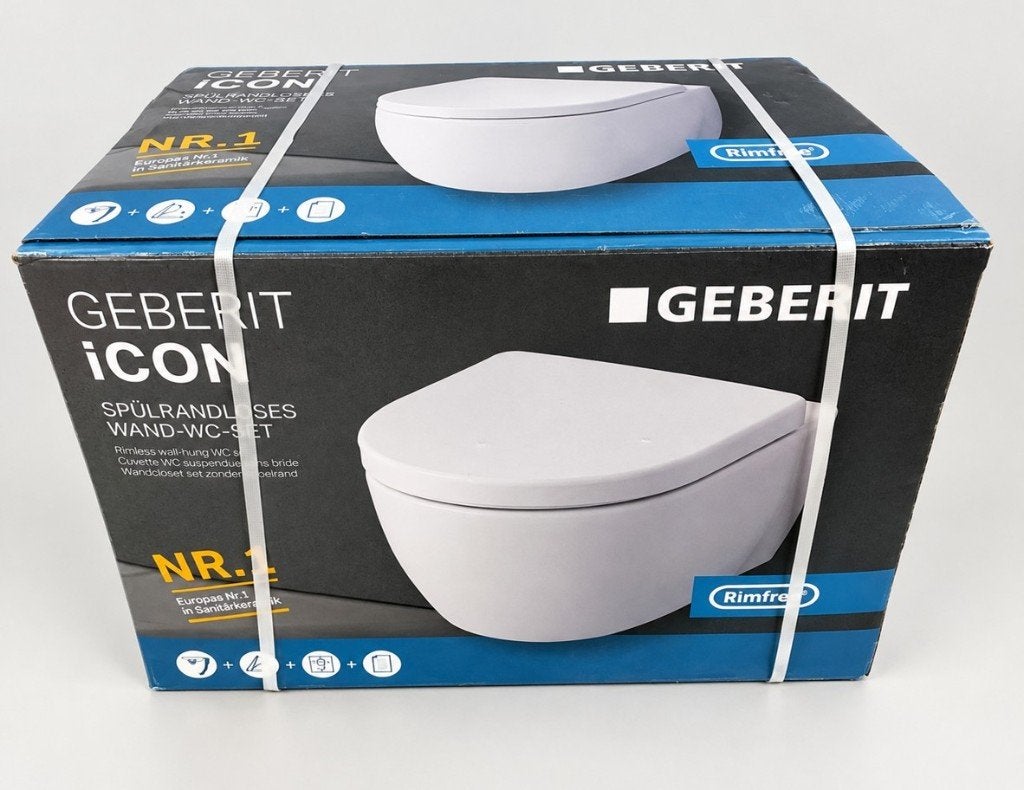 ✅🚽 Geberit iCon Rimfree glans wit incl. softclose wc-bril, Ophalen, Nieuw, Toilet