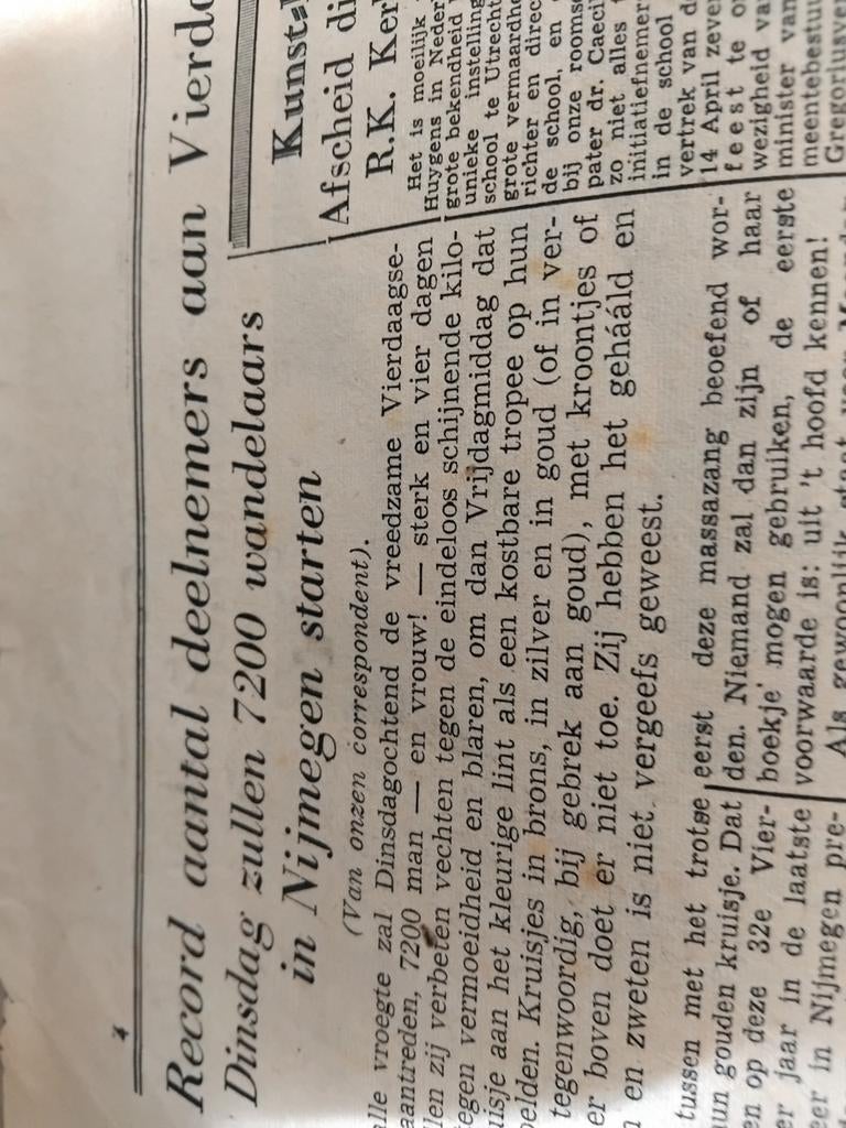 9x Vierdaagse  item tijdschrift + enkele knipsels, Ophalen of Verzenden, 1940 tot 1960, Knipsel(s)