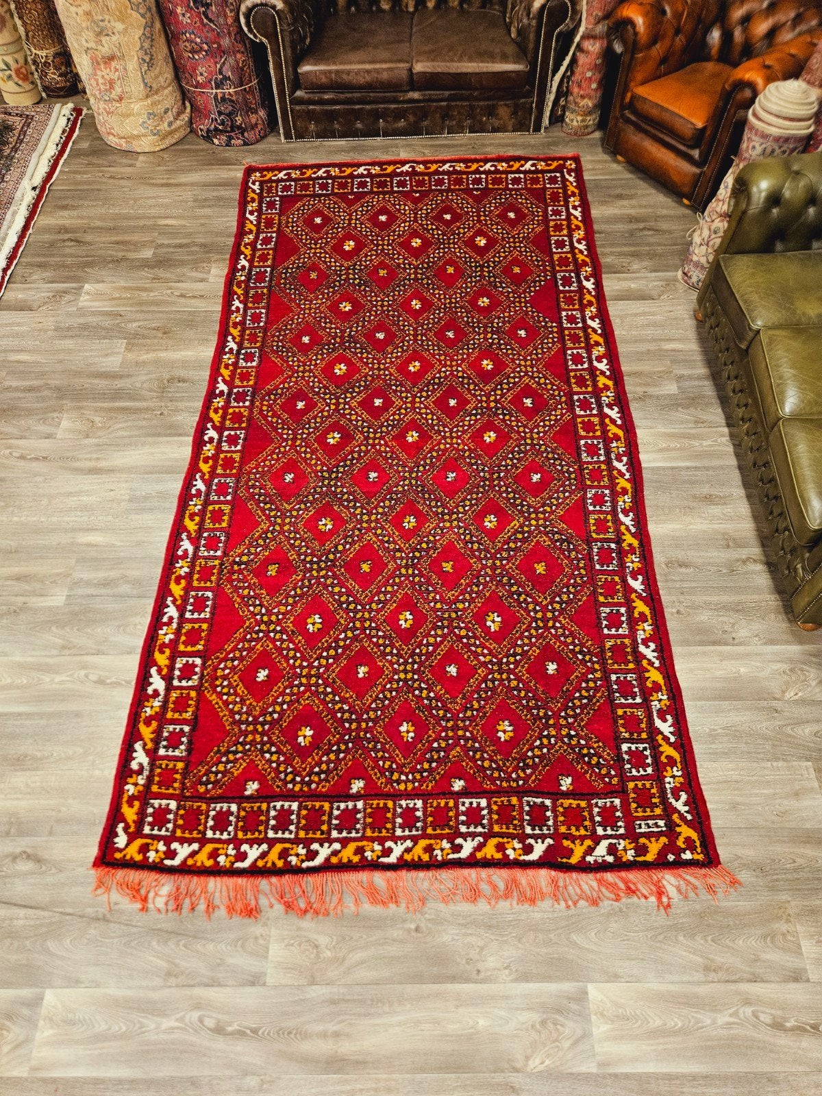 Handgeknoopt Berber Tapijt. Prachtige kleuren. Weg = Weg!, Crème, Verzenden, Perzisch, 200 cm of meer