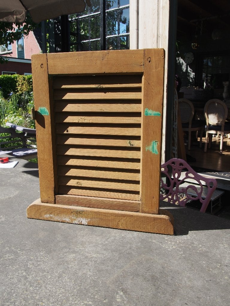 Oud Brocante Houten Louvre Luik / Vensterbankluik, Antiek en Kunst, Ophalen of Verzenden