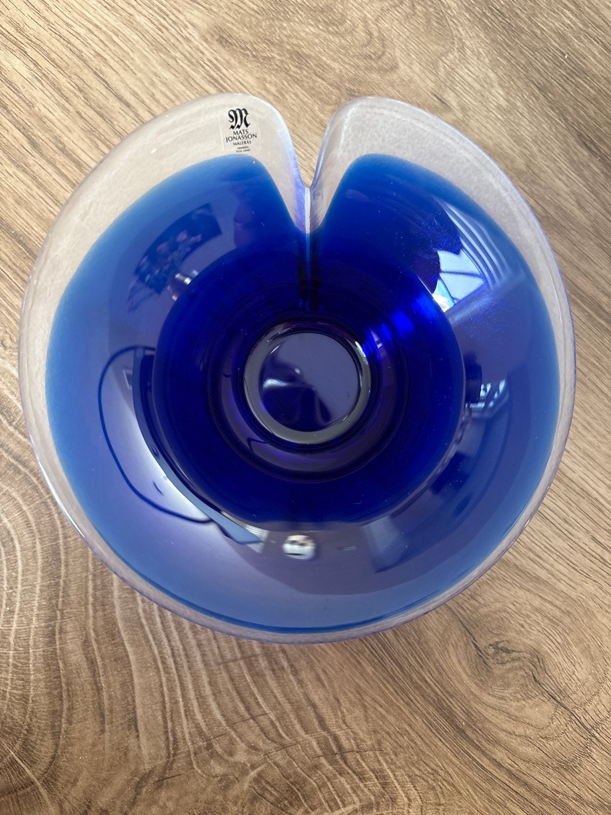 Mats Jonasson Zweden Glazen Schaal Blauw, Ophalen of Verzenden