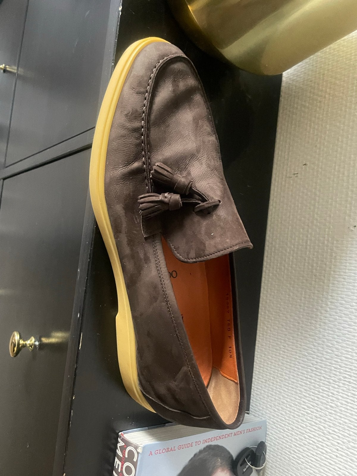 Santoni Loafers - Bruin Suède - Maat 44, Kleding | Heren, Schoenen, Ophalen of Verzenden, Gedragen, Bruin, Loafers