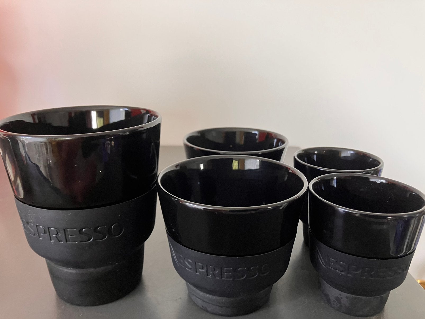 NESPRESSO TOUCH 2 + 2 + 1 kopjes, Ophalen of Verzenden, Overige stijlen, Kop(pen) en/of Schotel(s), Glas