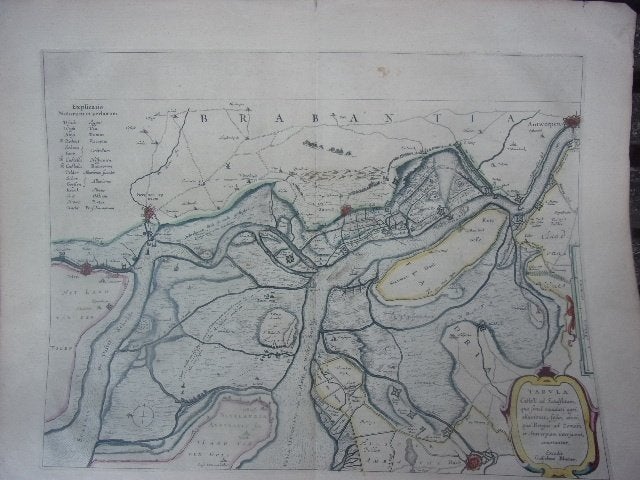 Kaart Blaeu Brabant Bergen op Zoom Tholen Antwerpen ca. 1640, Origineel, Cartografie, 50 cm, Gravure