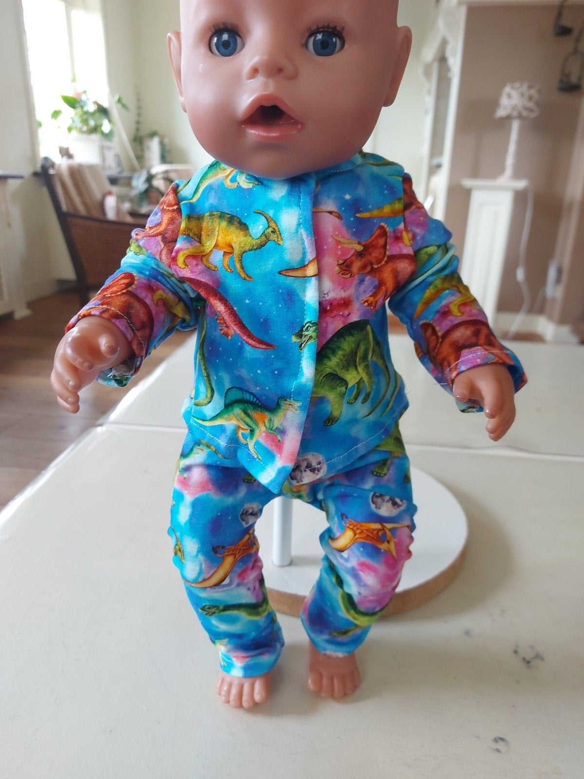 mooie dinosaurus set baby born pop 43cm, Ophalen of Verzenden, Nieuw, Babypop