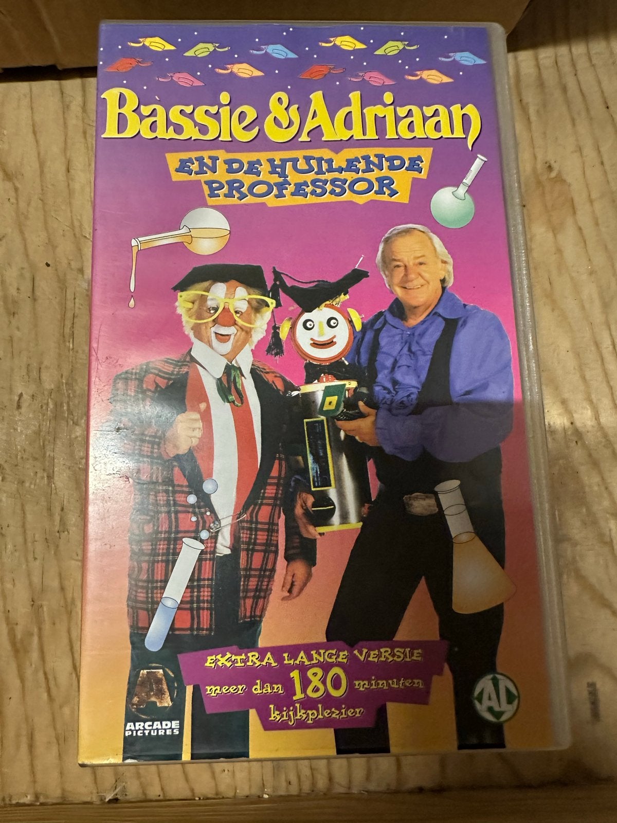 Bassie & Adriaan en de Huilende Professor VHS (Dubbelbox), Cd's en Dvd's, Boxset, Gebruikt, Alle leeftijden, Kinderfilm