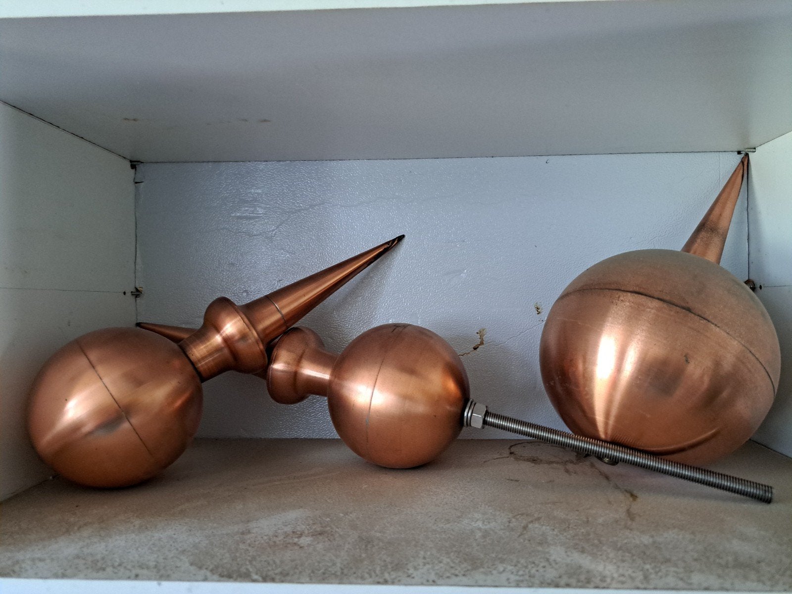 Diverse messing en koperen bollen en pieken, Ophalen of Verzenden, Koper