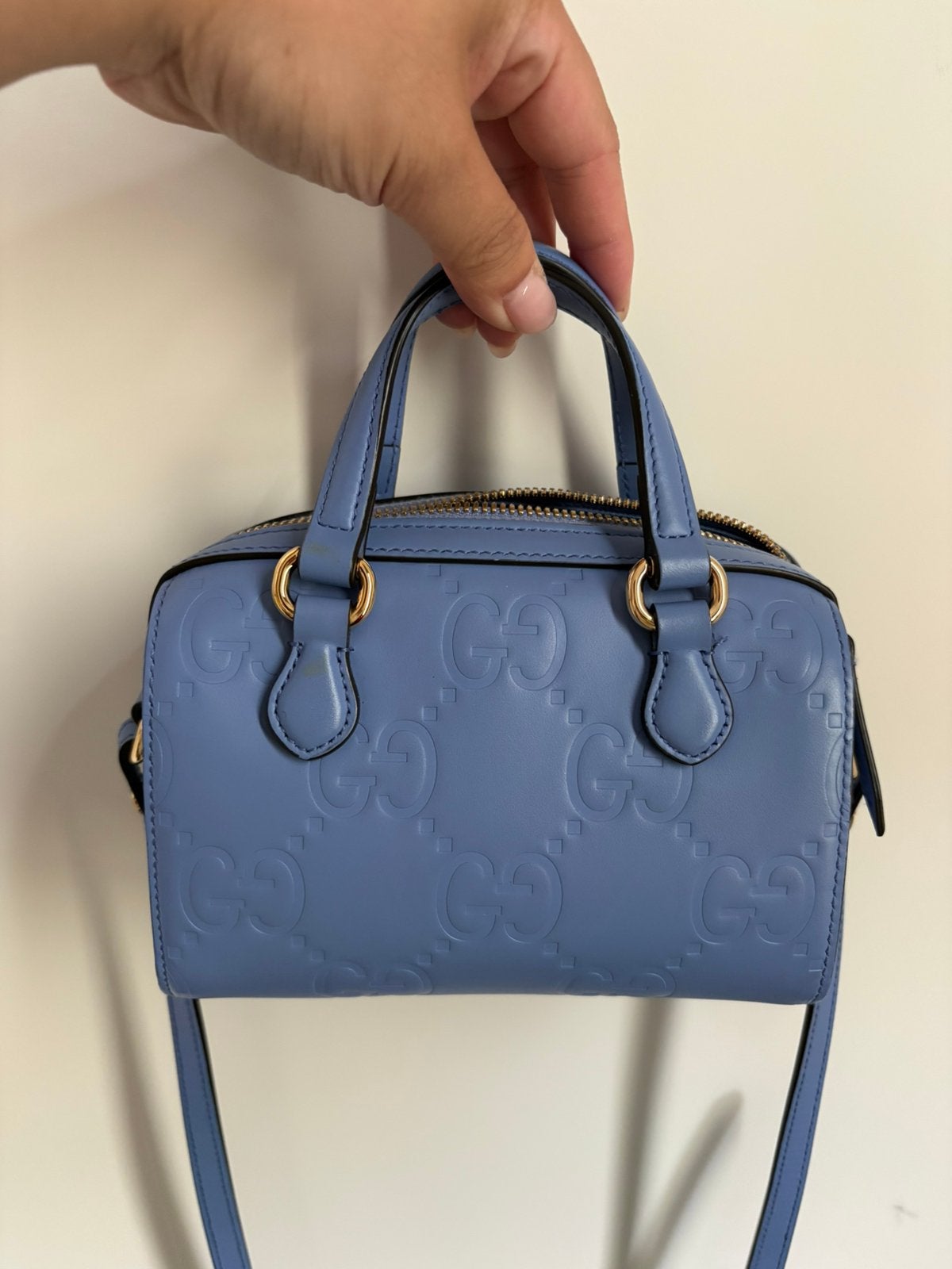 Gucci Jumbo GG mini handtas/schoudertas - 100% origineel, Ophalen of Verzenden, Zo goed als nieuw, Blauw, Schoudertasje