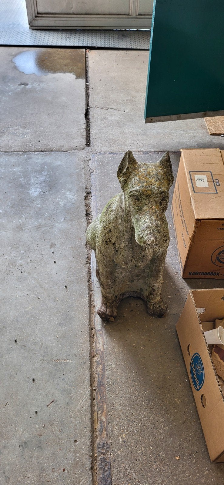 Zwaar tuinbeeld doberman?- Unieke tuindecoratie, Tuin en Terras, Tuinbeelden, Ophalen of Verzenden, Gebruikt, Beton, Dierenbeeld