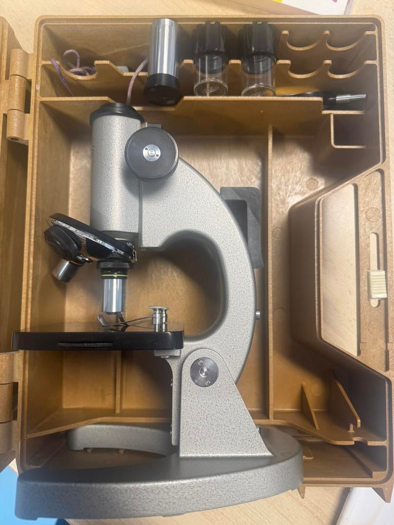 Olympus microscoop - in koffer, Audio, Tv en Foto, Optische apparatuur | Microscopen, Ophalen of Verzenden, Zo goed als nieuw
