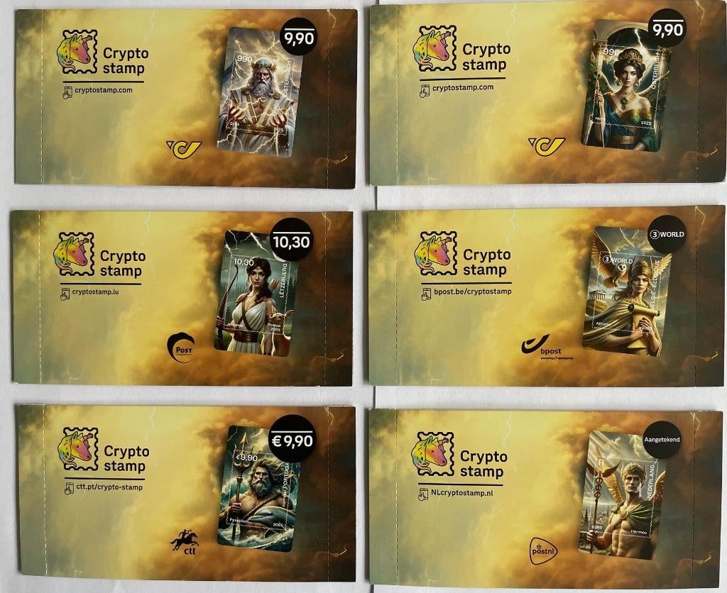 Crypto Griekse Mythologie complete set 5 landen, Ophalen of Verzenden, Na 1940, Postfris