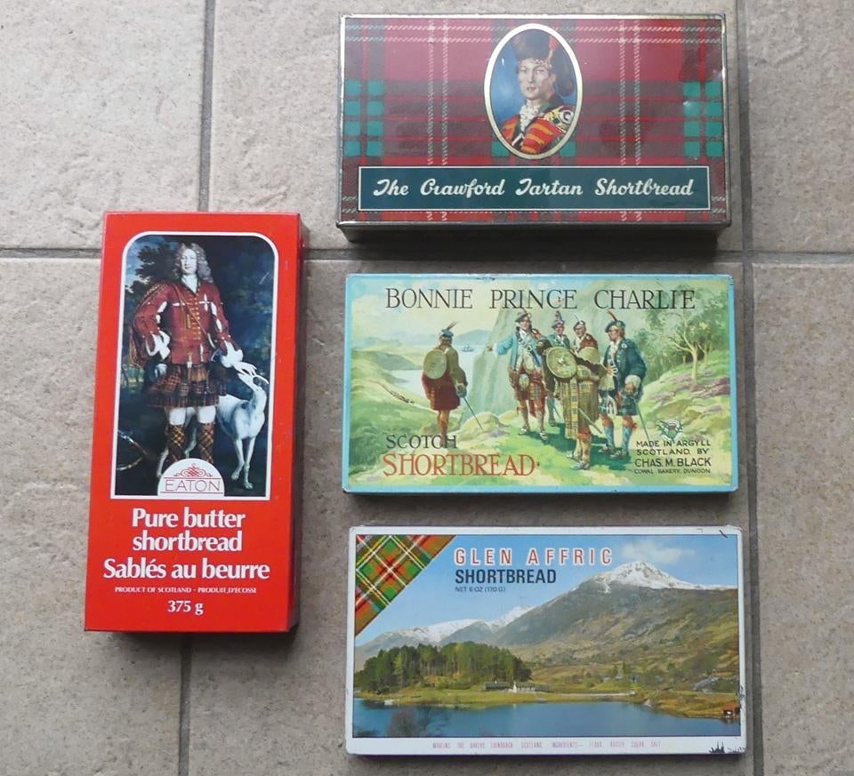 Schotse blikken rechthoeking vintage tartan Schotland print, Verzamelen, Blikken, Ophalen of Verzenden, Gebruikt, Koek(jes), Overige merken