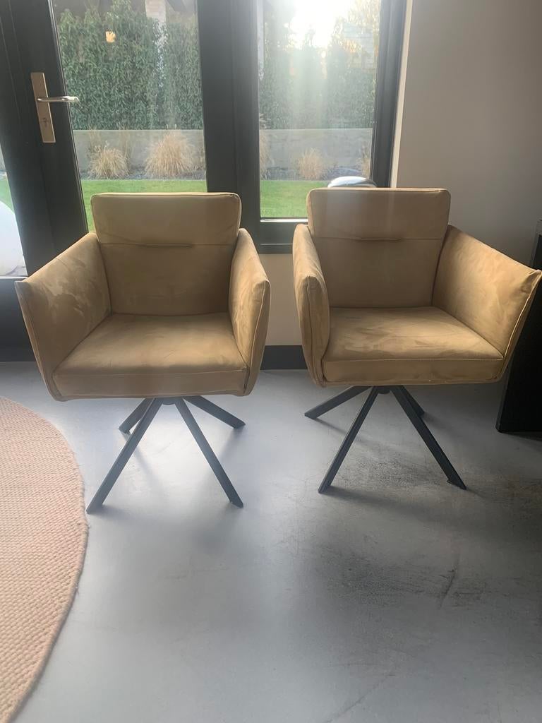 Twee prachtige draai eetkamerstoelen / bureaustoelen, Ophalen, Twee, Overige kleuren, Zo goed als nieuw