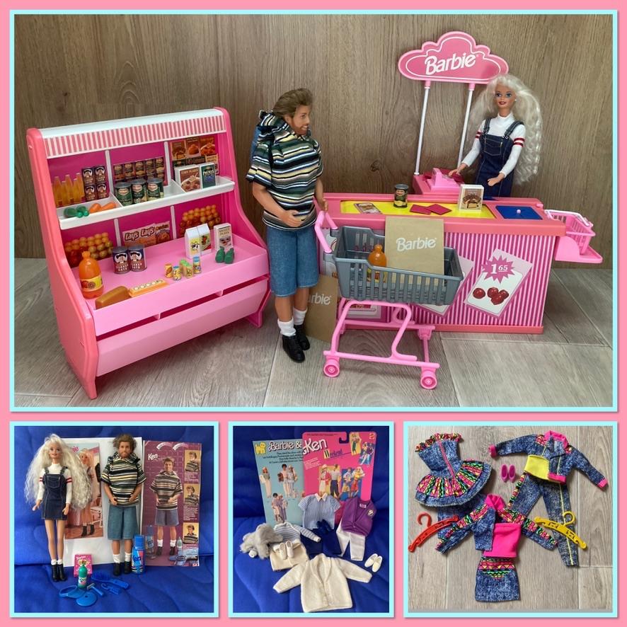 Barbie supermarkt met poppen en kledingsetjes 1986-96, Kinderen en Baby's, Ophalen of Verzenden, Barbie