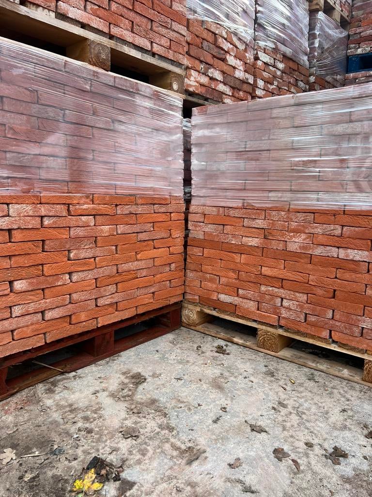 Verouderde rode oranje vechtformaat stenen 21x4 2.600 stuks, Verzenden, Bakstenen