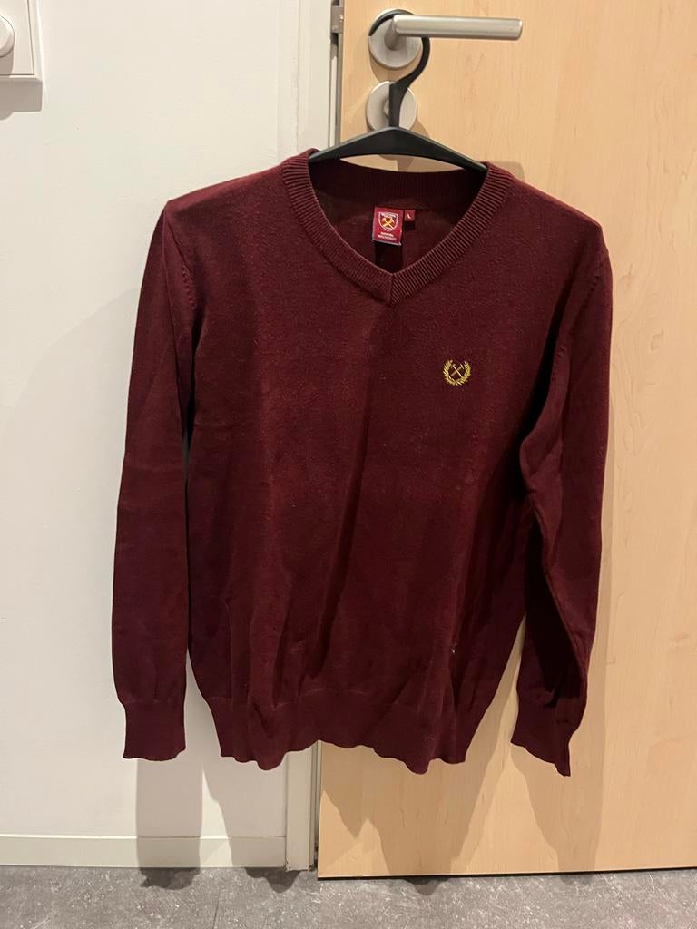 West Ham United Sweater - Gedragen, Kleding | Heren, Ophalen of Verzenden, Gedragen, Maat 52/54 (L), Rood
