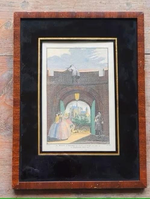 Gezicht op de Hooglandse kerk vanaf de burcht te Leiden 1742, Ophalen