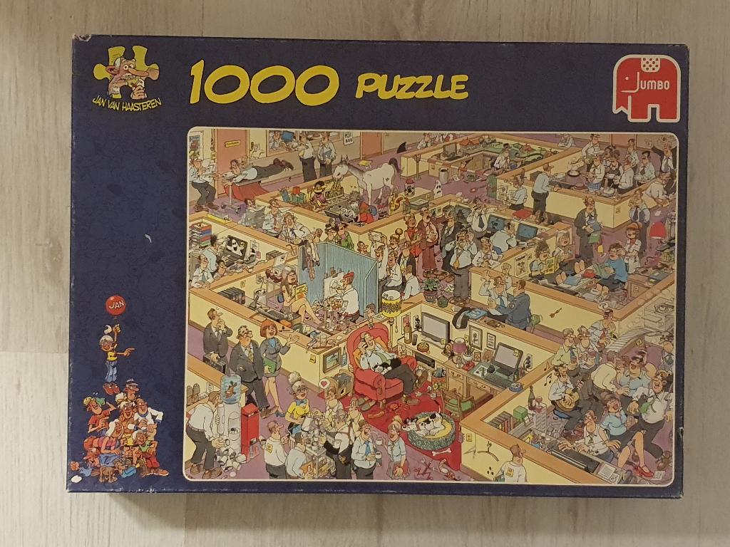 Jan van Haasteren puzzel Het Kantoor, Ophalen of Verzenden, 500 t/m 1500 stukjes, Gebruikt, Legpuzzel