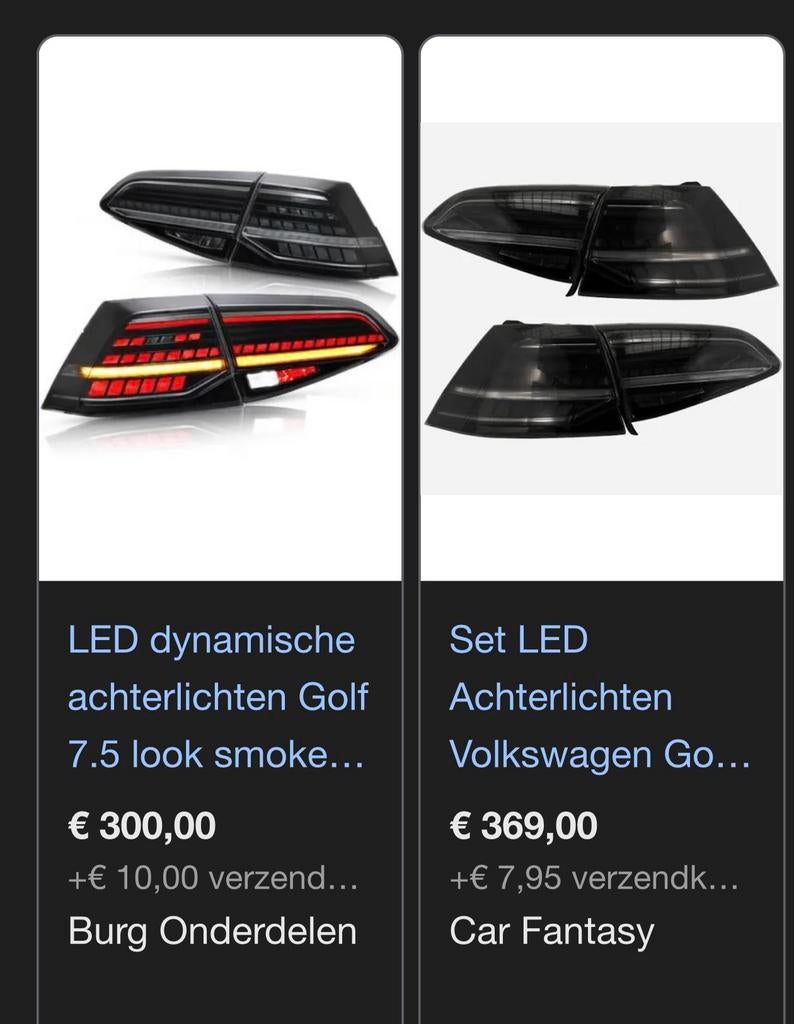 Volkswagen Golf VII Dynamische set smoke achterlichten, Auto-onderdelen, Verlichting, Ophalen of Verzenden, Nieuw, Volkswagen