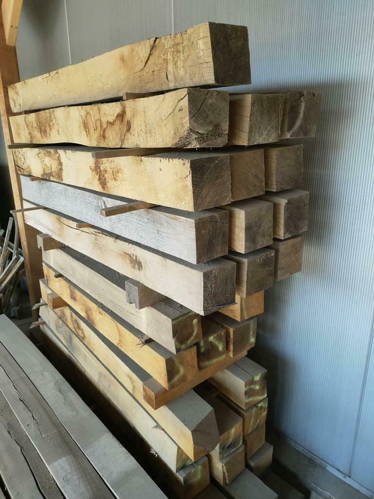 Eiken balken, potenhout., Ophalen, Eiken, Nieuw, 50 mm of meer