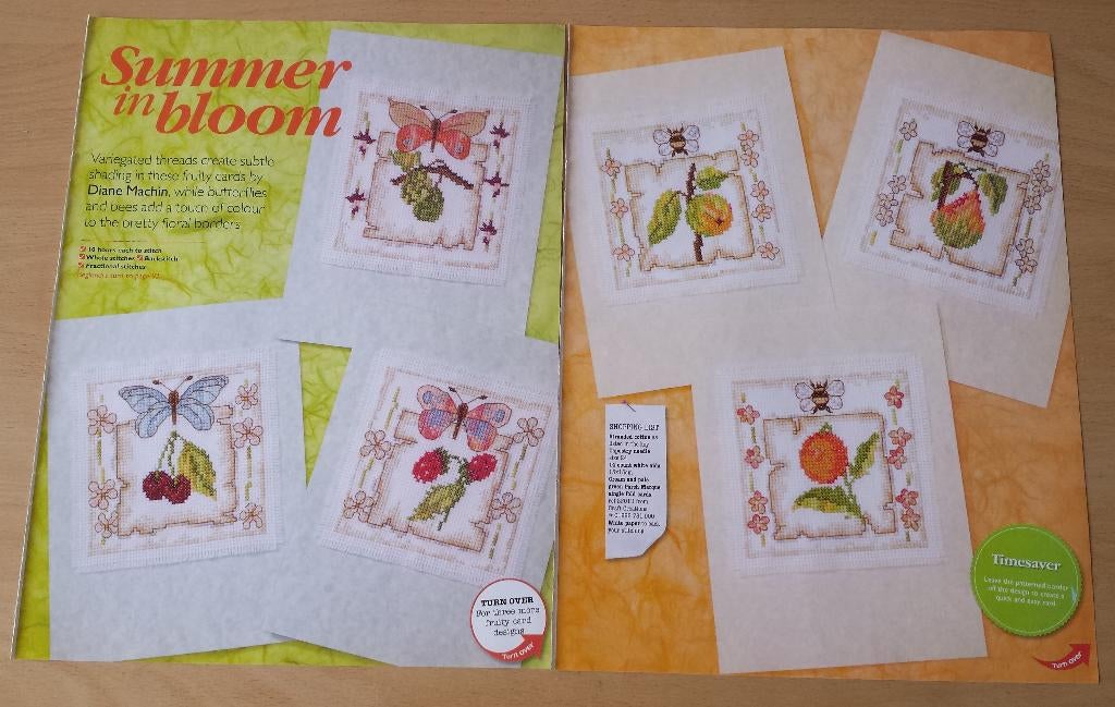 Summer in Bloom Patronen - Vlinder + Bijen met Fruit, Hobby en Vrije tijd, Patroon, Ophalen of Verzenden, Zo goed als nieuw, Nvt