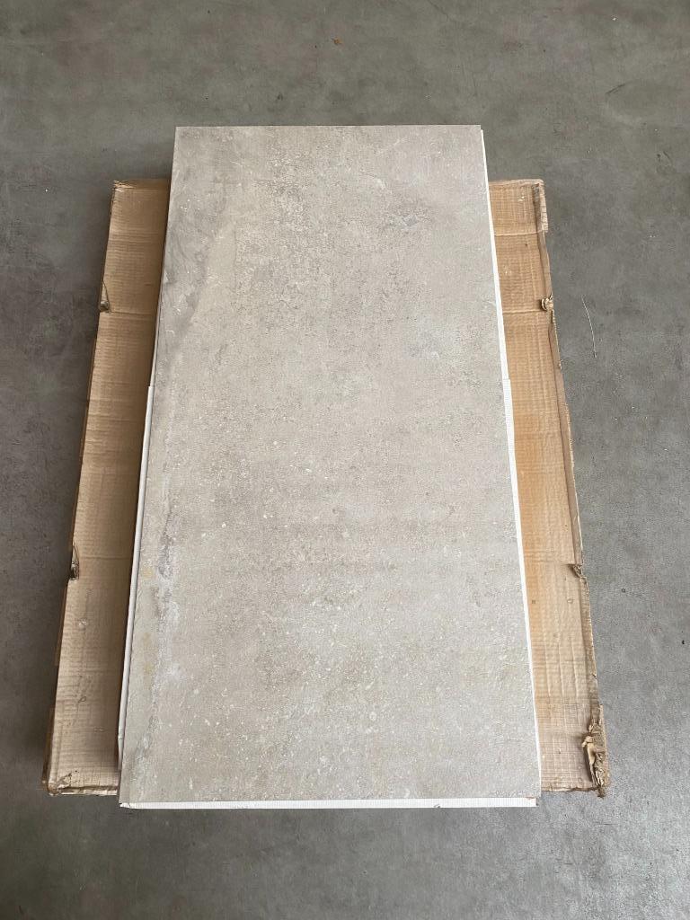 Steenlook tegels restpartij 60 x 120 cm grijs laatste kans, Ophalen, 60 cm of meer, Nieuw, 10 m² of meer