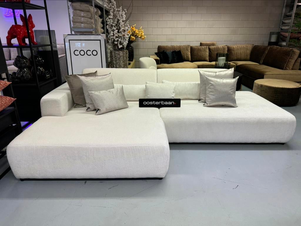 Luxe Velvet Teddy Loungebank Le Duo 180x290cm Wit - NIEUW, 250 tot 300 cm, Info@oosterbaanwonen.nl, Venus 31 8448CE Heerenveen