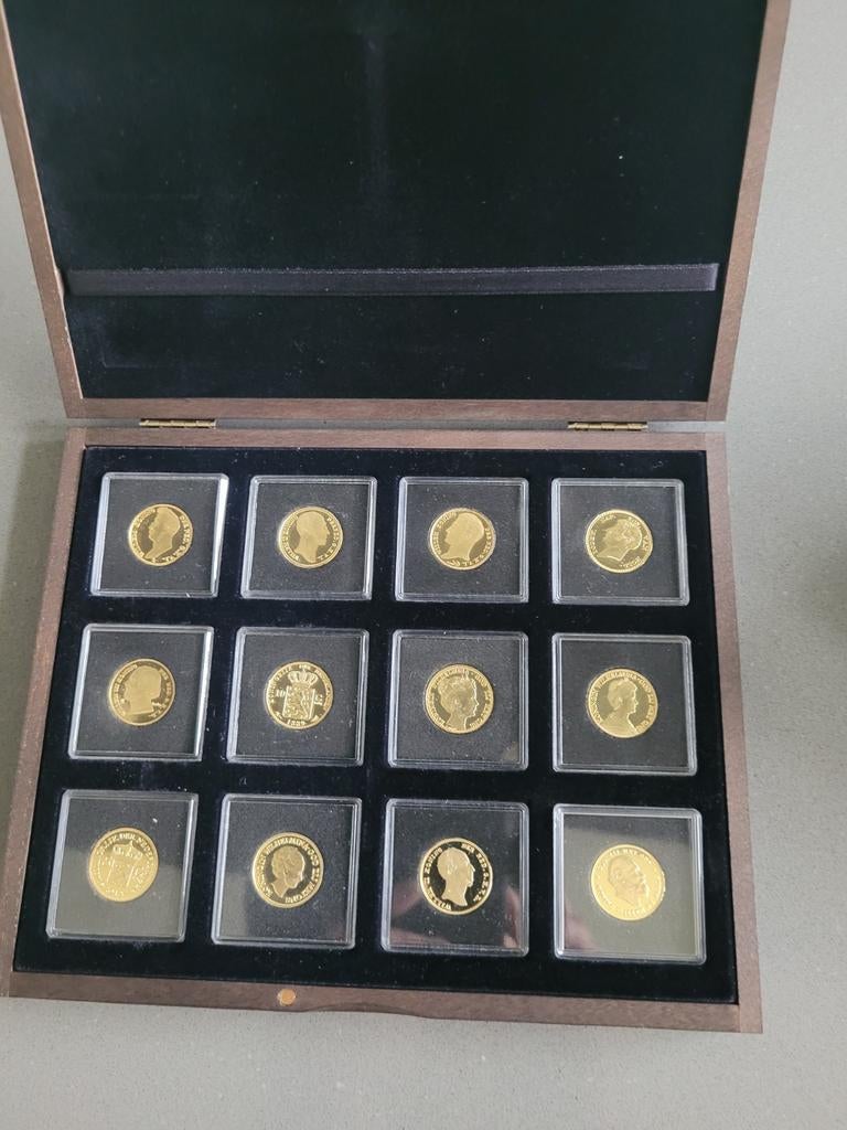 Gouden Wilhelmina Guldens Set, Setje, 5 gulden, Koningin Wilhelmina, Goud