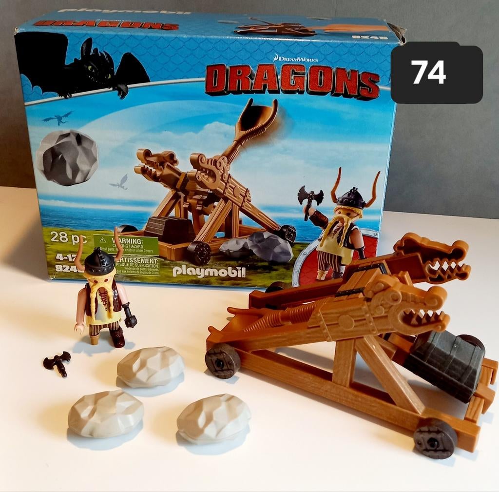 Playmobil Dragons Katapult Set 9243, Ophalen of Verzenden, Zo goed als nieuw, Complete set
